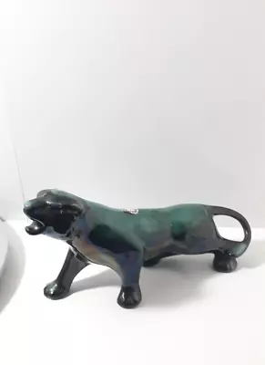 Buy Vintage Blue Mountain Pottery Canada Teal Drip Glaze Panther Figure Statue • 43.63£