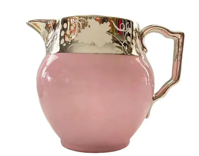 Buy Gray’s Pottery Stoke-On-Trent England Pink & Silver Creamer Pitcher Grape Design • 16.40£