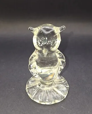 Buy Vintage Crystal Glass Owl, Small Clear Glass Figurine • 3.99£