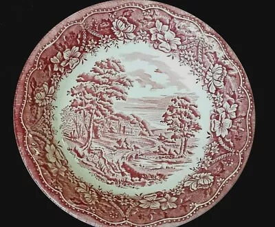 Buy Barratts Old Castle Staffordshire Red Pink ? 9 Inch Diameter Deep Serving Bowl • 9.99£