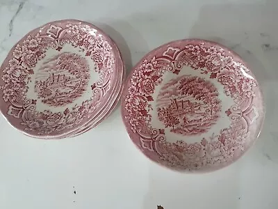 Buy X5 Vintage Grindley Staffordshire Pink Cottage Small Plates Tea Saucers • 7.50£