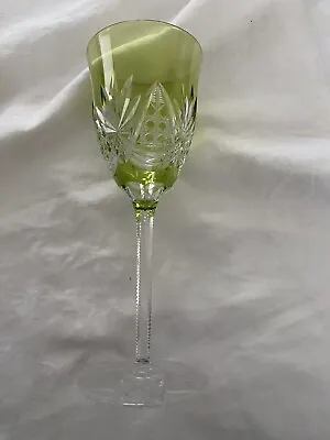 Buy 1 Green Wine Glass Crystal Flashing Hand Cut Baccarat ?1900 Beautiful Replacemen • 23.71£