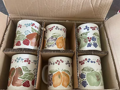 Buy Staffordshire Stoneware Fruitini Mugs -Set Of 6 • 34.99£