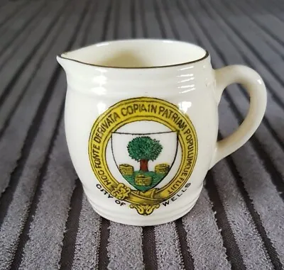 Buy VINTAGE Arcadian Crested Ware Jug City Of Wells. Excellent Condition. • 1.99£