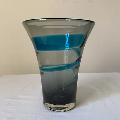 Buy Whitefriars Glass Vase Geoffrey Baxter 9708 Ribbon Trail Twilight Kingfisher  • 190£