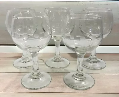 Buy Vintage Crystal Wine Glasses Etched Stemware 5 Total Clear Glass 6 Fluid Ounces • 23.67£
