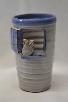 Buy ARK Ceramics Devon Hand Made Studio Pottery Pot  Mouse In House Window 3.75” • 4.99£