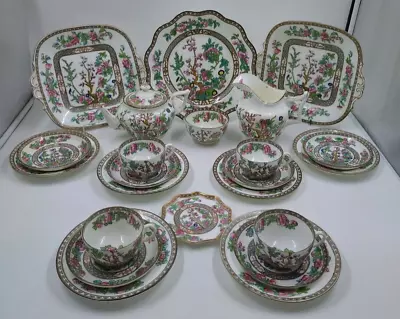 Buy Vintage Coalport England Indian Tree Pattern Tea Set With Cake Plates 23 Pieces • 29.99£