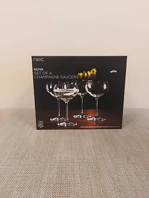 Buy Next Nova Set Of 4 Champagne Saucer /home Office Kitchen Party Glasses Gift New • 25£