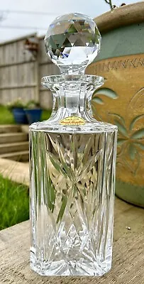 Buy Royal Brierley Crystal Elizabeth Square Spirit Decanter Unused With Labels • 29£