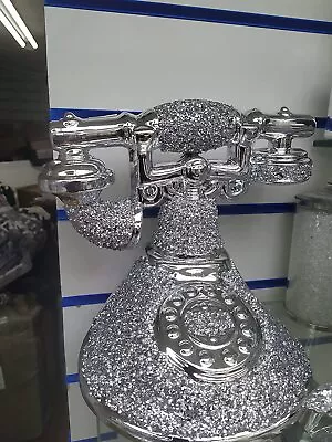 Buy Romany Crushed Diamond Telephone Crystal Silver Shelf Ornament Bling • 27.99£