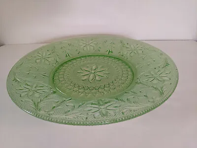 Buy Vintage 60's/70's Indiana Glass Chantilly Green 10.25  Sandwich Serving Plate • 6.75£