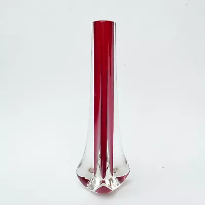 Buy WHITEFRIARS GLASS Vintage Red Vase C1965 Shape 9570 • 11.50£