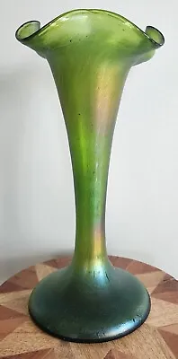 Buy Pallme-König Art Nouveau Green Iridescent Art Glass Vase Antique C.1900 • 189.67£