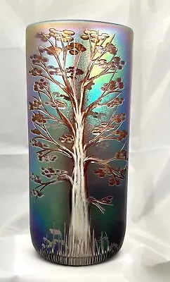 Buy Okra Glass Richard Golding One Off Carved Tree Vase  • 475£
