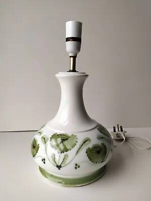 Buy Vintage Iden Pottery Rye White And Green Table Lamp. • 10£