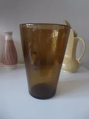 Buy Whitefriars Glass Vase  Rare Colour Cinnamon   • 34£