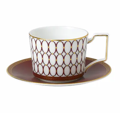 Buy Wedgwood Renaissance Red Teacup And Saucer H2072 • 106.09£