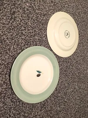 Buy Pair Poole Pottery 7 3/8  Side Plates Fresco Green Olive By Rachel Barker • 39£