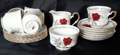 Buy English Teaset Roses To Remember By Royal Stafford 5 Trios Creamer & Sugar Bowl • 28£
