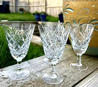 Buy Four Royal Brierley Crystal Goodwood Large Wine Glasses 6  • 29£