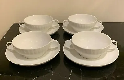 Buy Thomas Germany China Lanzette Pattern Cream Soup Bowls And Plates Set Of 4 • 112.85£