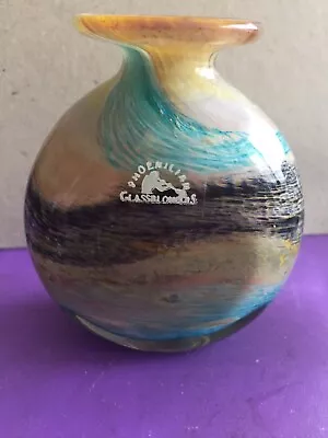 Buy Phoenician Glassblowers Glass Seascape Design Vase,Maker Etched On Vase,Label • 15£