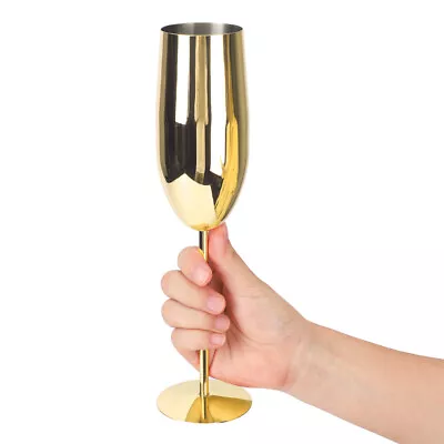 Buy Oak & Steel Gold Matte Champagne Flutes Glasses Drinkware Partyware 285ml Bar • 9.90£