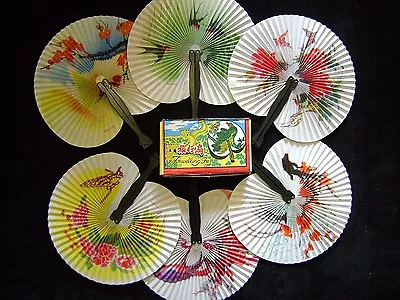Buy 3, 6, 12 Paper Fans Chinese Style Folding Assorted Print Party Fancy Dress Decor • 4.99£