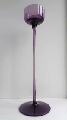 Buy WEDGWOOD RSW GLASS 29 Cm (11.5 ) AMETHYST BRANCASTER CANDLESTICK - SIGNED • 19.95£