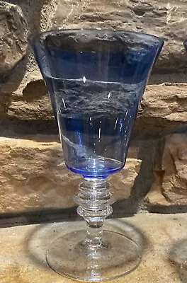 Buy Theresienthal Stuart Blue Crystal Stemware Water Wine Glass 6 7/8” • 28.45£