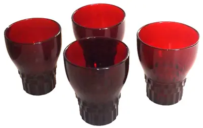 Buy Set Of 4 Vintage Anchor Hocking Windsor Royal Ruby Red Glass 8 Oz Tumblers 4  • 13.40£