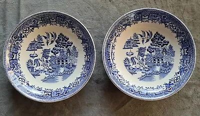 Buy Vintage Woods Ware Willow Blue & White 'Willow Pattern' Saucers X 2, 6  • 8£