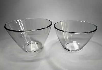Buy 2 Lot Vintage Anchor Hocking Mixing Bowl Nesting 4 & 3 Qt Clear Glass Flared • 27.51£