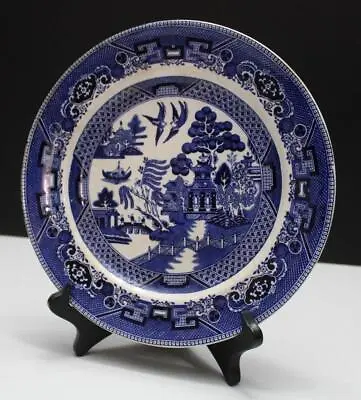 Buy Antique Buffalo Pottery 1915 BLUE WILLOW 10-1/4  Dinner Plate • 24.09£