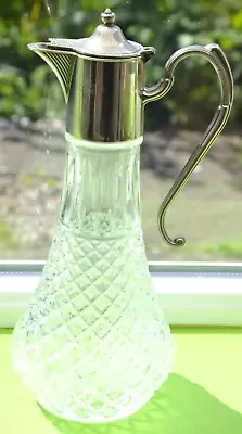 Buy Vintage Crystal Glass Decanter Jug Silver Plated Spout And Lid • 14.99£