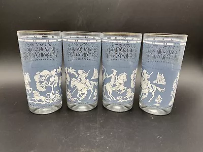 Buy Vintage Cocktail Glasses Jeannette Jasperware Arabian Nights Wedgewood Blue (4) • 39.85£