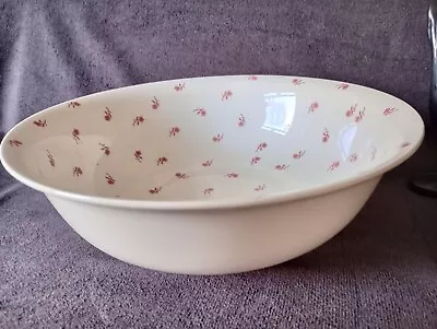 Buy Vintage Bowl Crown Derby Large & Wide Cream & Deep Pink Flowers Circa 1930s GC • 4.50£