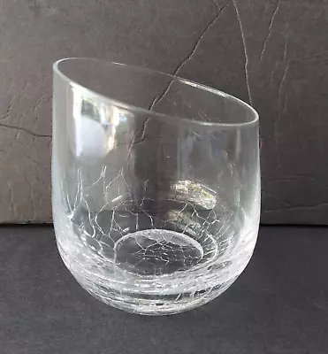 Buy PIER 1 Clear Crackle Angled Rim Stemless Wine Rocks Glass - Pier One Slant • 18.22£