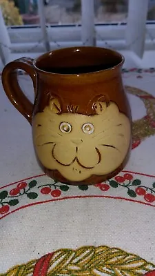 Buy Burnham Pottery Cat Mug Studio Norfolk Scraffito Hand Made Rare  • 4.95£