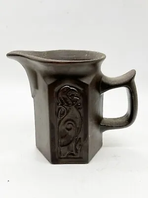 Buy Vintage Pottery Jug Dark Brown Tyn Llan Pottery Wales Studio Art • 22.99£