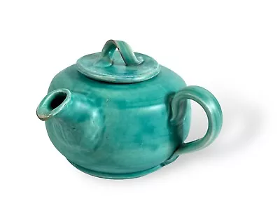 Buy Vintage W. Baron Barnstaple Art Pottery Green Teapot • 18£