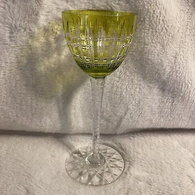 Buy Baccarat Cavour Cut Glass Crystal Wine Goblet Chartreuse Yellow Green To Clear • 137.35£