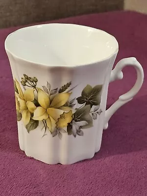Buy Vintage Royal Grafton Fine Bone China Ribbed Mug With Yellow Daffodils • 4.99£