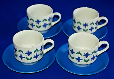 Buy Midwinter Roselle Set 4 Cups & Saucers, Vintage, Retro, • 9.99£