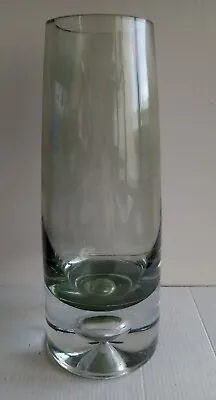 Buy Vase Glass Scandi Style Art Smoky Green Granny Barbie Cottage Core Retro V Good • 34.50£
