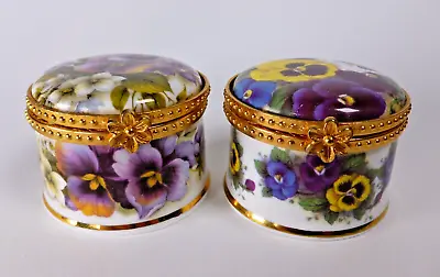 Buy Fenton China Floral Pill Trinket Boxes - Happy Retirement & Mother • 30£