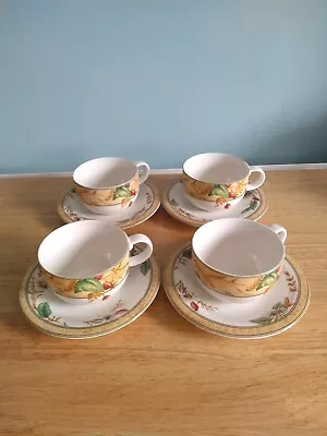 Buy Set Of 4 Royal Doulton  Expressions 'Edenfield' Fine China Cups And Saucers • 7.99£