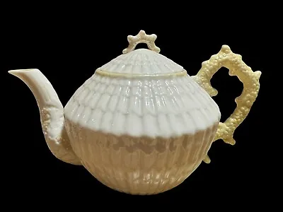 Buy Antique Belleek  5th Green Mark Tricadna Limpet Seashell Teapot. Pristine  • 165.77£