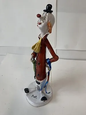 Buy T P Ceramiche Poli Cesare Figurine Vintage Signed Italian  Clown With Umbrella • 38.61£